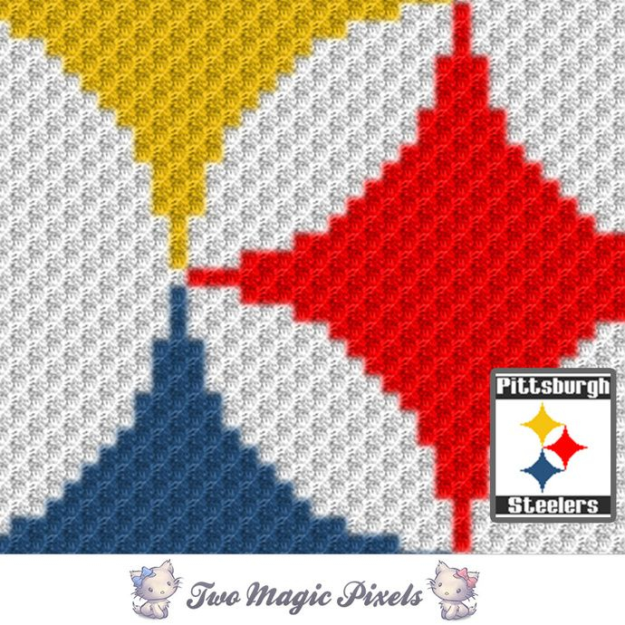 Pittsburgh Steelers Logo Crochet Blanket Pattern C2c Cross Stitch  - Crochet Steelers Blanket Pattern