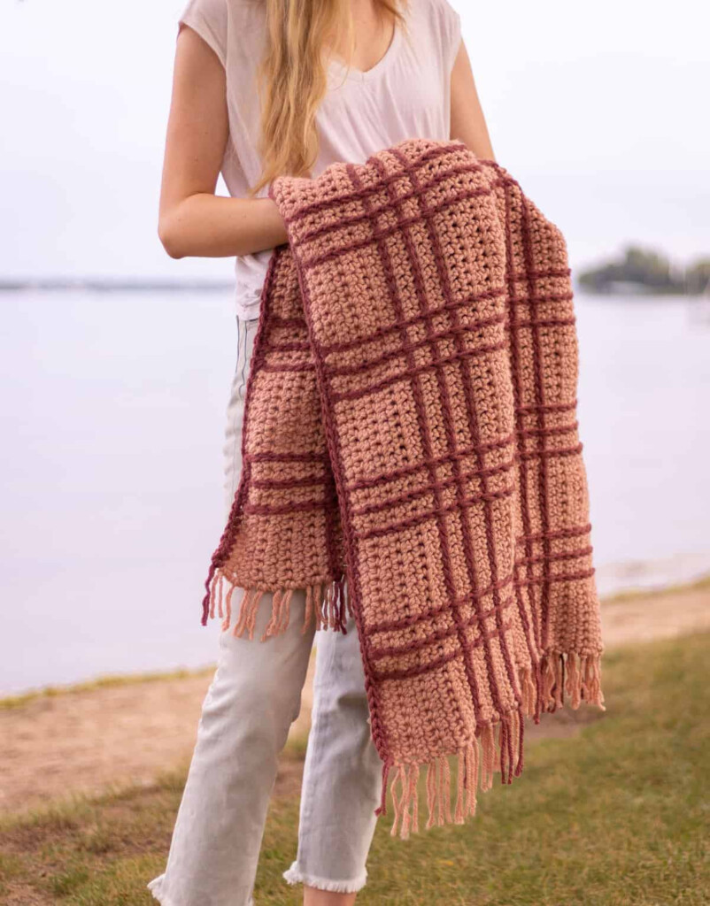 Plaid Crochet Blanket 8376 Originally Lovely - Crochet Plaid Blanket Pattern