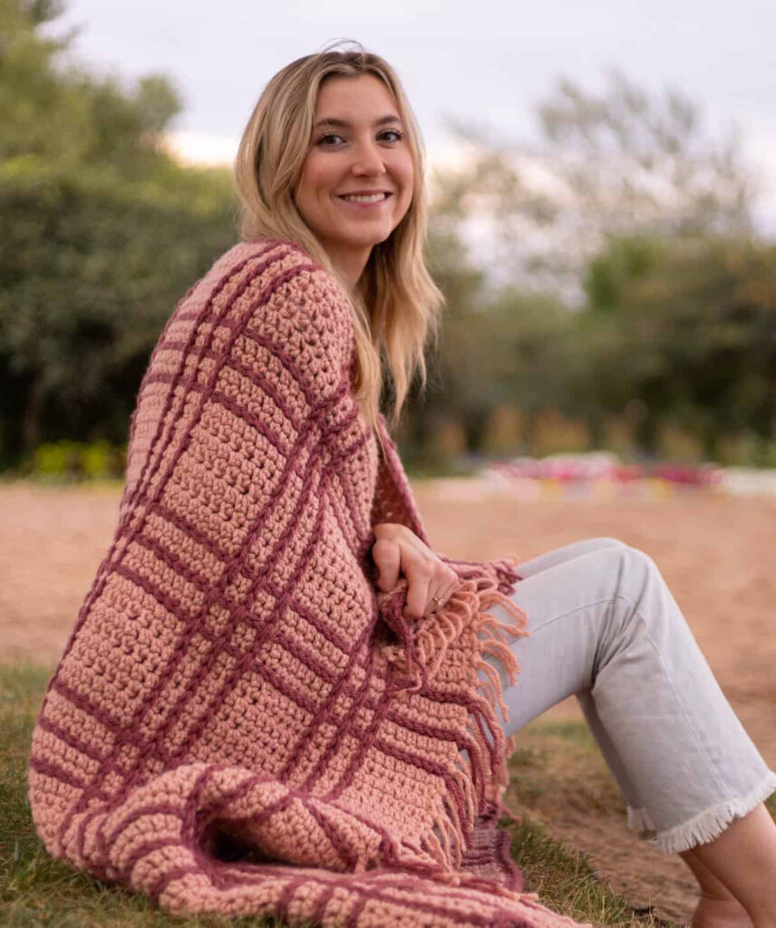 Plaid Crochet Blanket 8495 Originally Lovely - Crochet Plaid Blanket Pattern