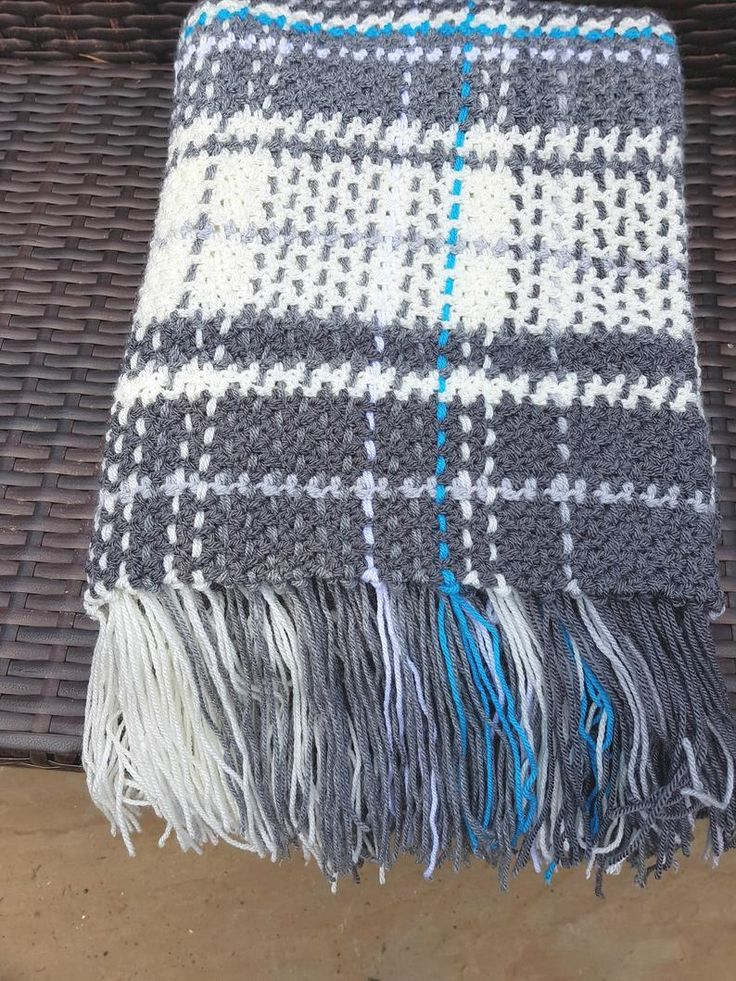 Plaid Tartan Crochet Blanket Pattern PDF - Crochet Tartan Blanket Pattern