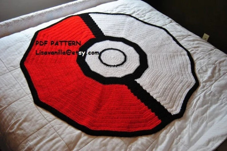 Pokeball Blanket Crochet Pattern PDF Download Pattern Etsy - Pokeball Blanket Crochet Pattern