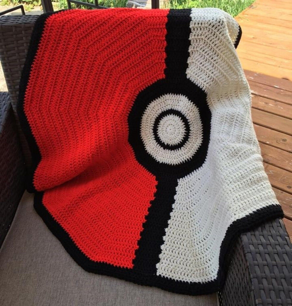 Pokeball Blanket Crochet Pattern Pokemon Blanket Gamer Etsy  - Pokeball Blanket Crochet Pattern