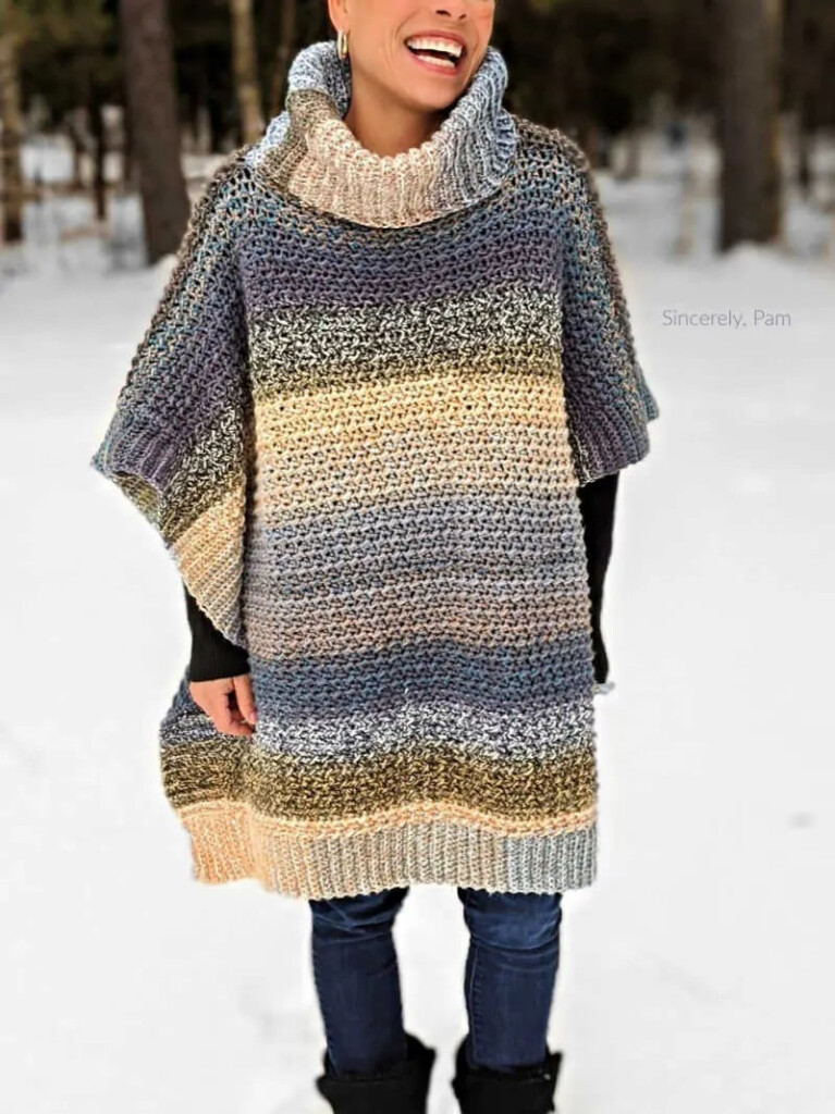 Printable Crochet Poncho Pattern - Blanket Poncho Crochet Pattern