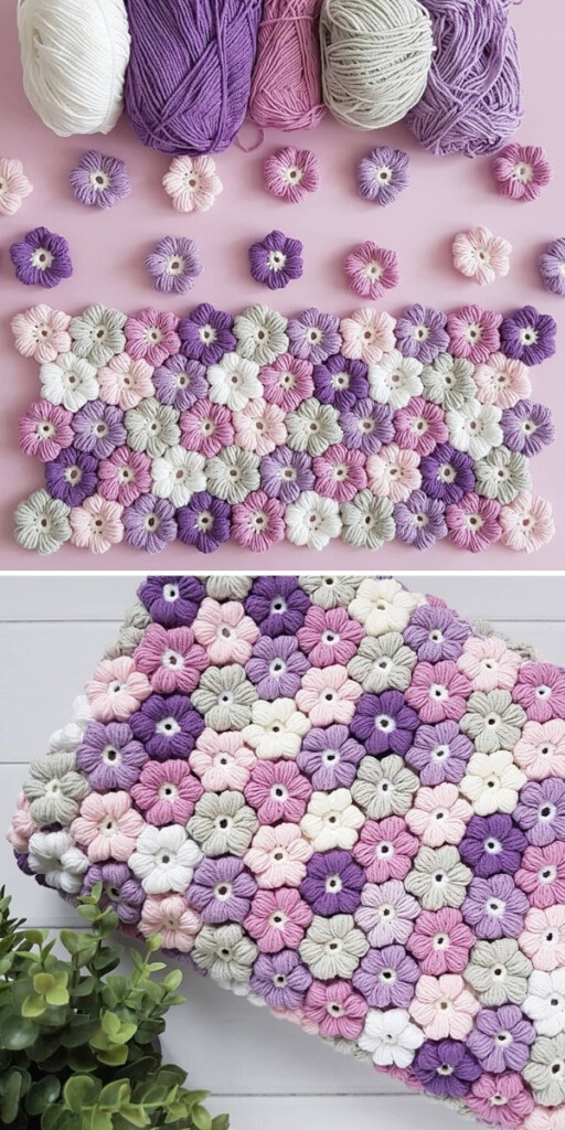 Puff Flower Crochet Baby Blanket Best Flower Site - Puff Flower Crochet Blanket Pattern