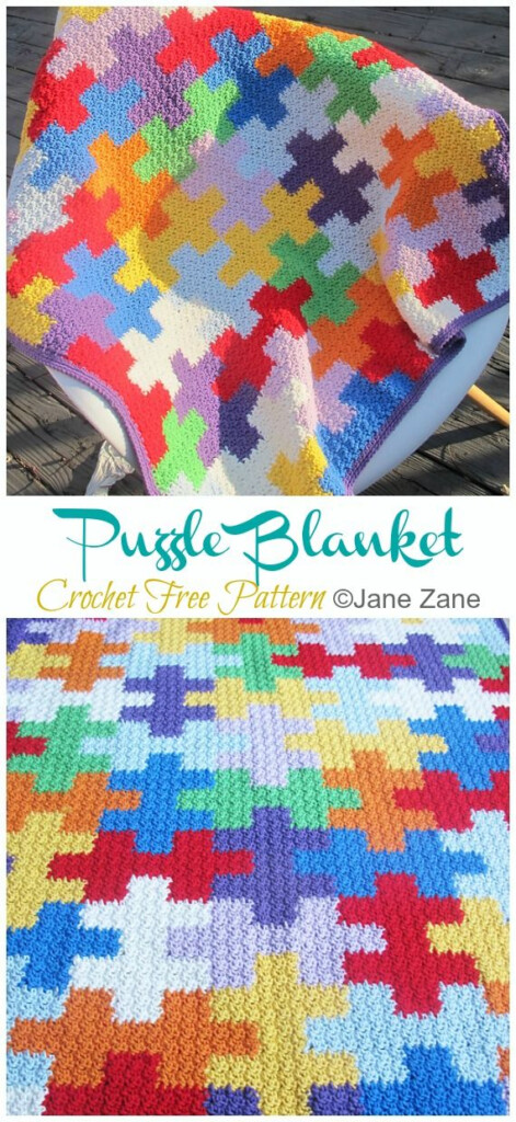Puzzle Blanket Crochet Free Pattern Crochet Knitting Crochet  - Crochet Puzzle Blanket Pattern