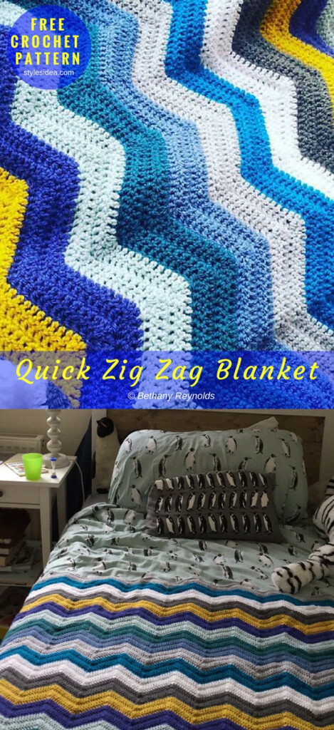 Quick Zig Zag Crochet Blanket Free Pattern Styles Idea - Zig Zag Blanket Crochet Pattern
