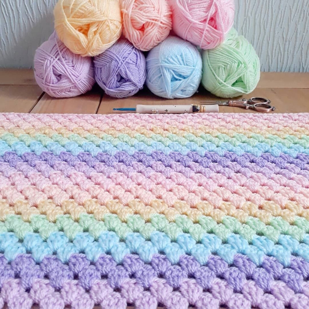 Rainbow Baby Blanket Crochet Pattern - Crochet Rainbow Blanket Pattern
