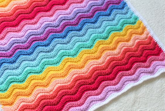 Rainbow Ripple Crochet Blanket Free Pattern Weave Crochet - Rainbow Ripple Crochet Blanket Free Pattern