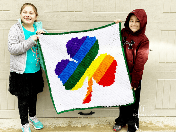 Rainbow Shamrock Crochet Blanket Pattern free Easy  - Shamrock Crochet Blanket Pattern