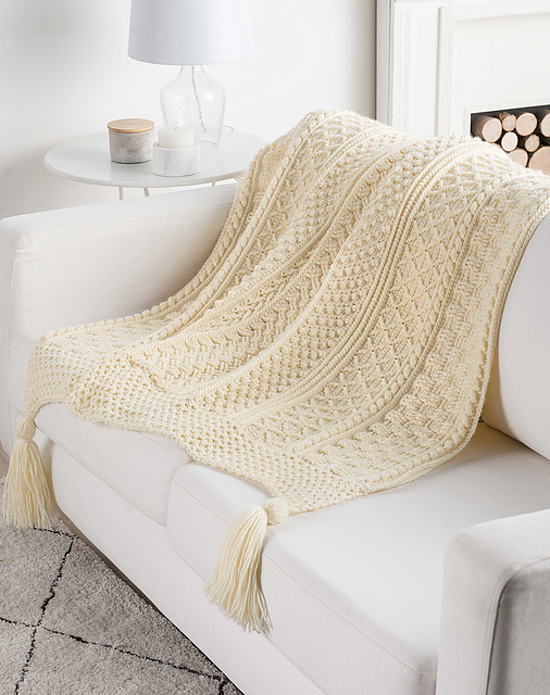 Ravelry Celtic Cables Afghan Pattern By Bonnie Barker Crochet Throw  - Celtic Cable Crochet Blanket Pattern