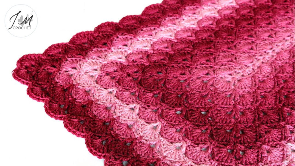 Rectangle Shell Of One Color Blanket How To Crochet A Shells Blanket  - Seashell Blanket Crochet Pattern
