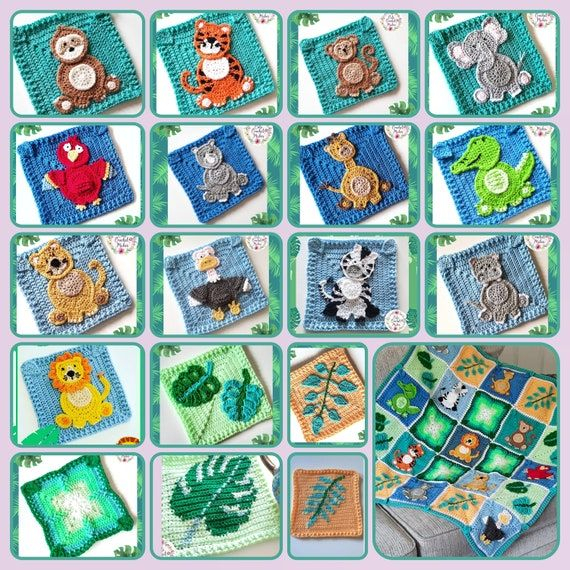 Safari Blanket Crochet Pattern PDF Instant Download Jungle Crochet  - Crochet Safari Blanket Pattern
