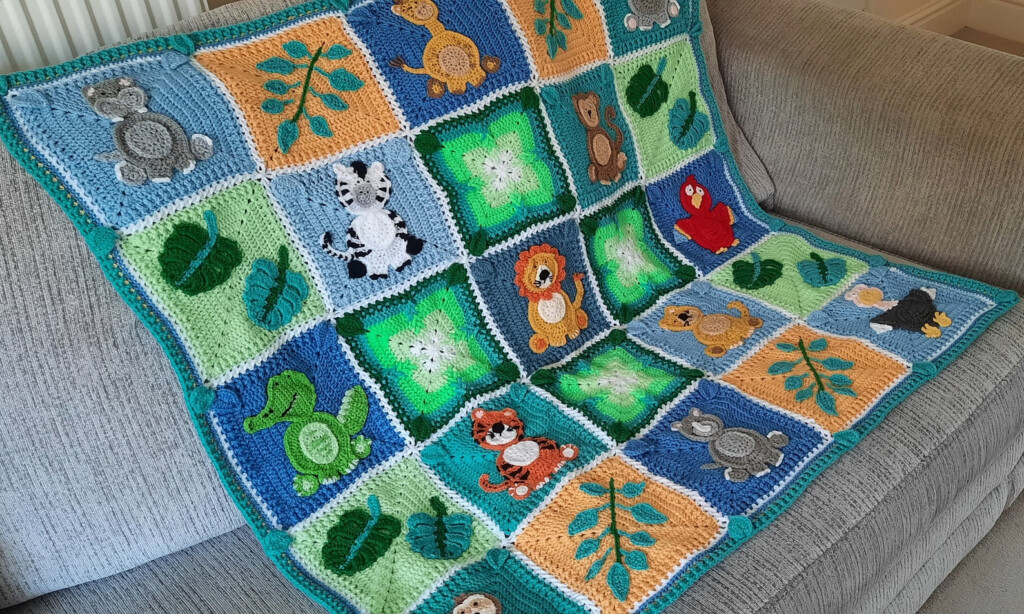 Safari Blanket Crochet Pattern PDF Instant Download Jungle Etsy - Crochet Safari Blanket Pattern