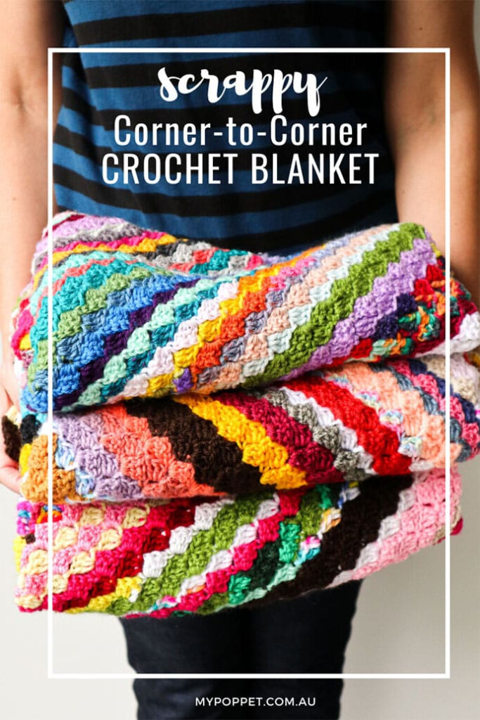 Scrappy Corner to Corner Crochet Blanket My Poppet Makes - Easy Corner To Corner Crochet Blanket Pattern