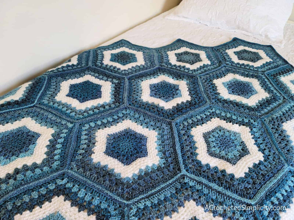 Sea Glass Hexagon Afghan Free Crochet Blanket Pattern A Crocheted  - Easter Crochet Blanket Pattern