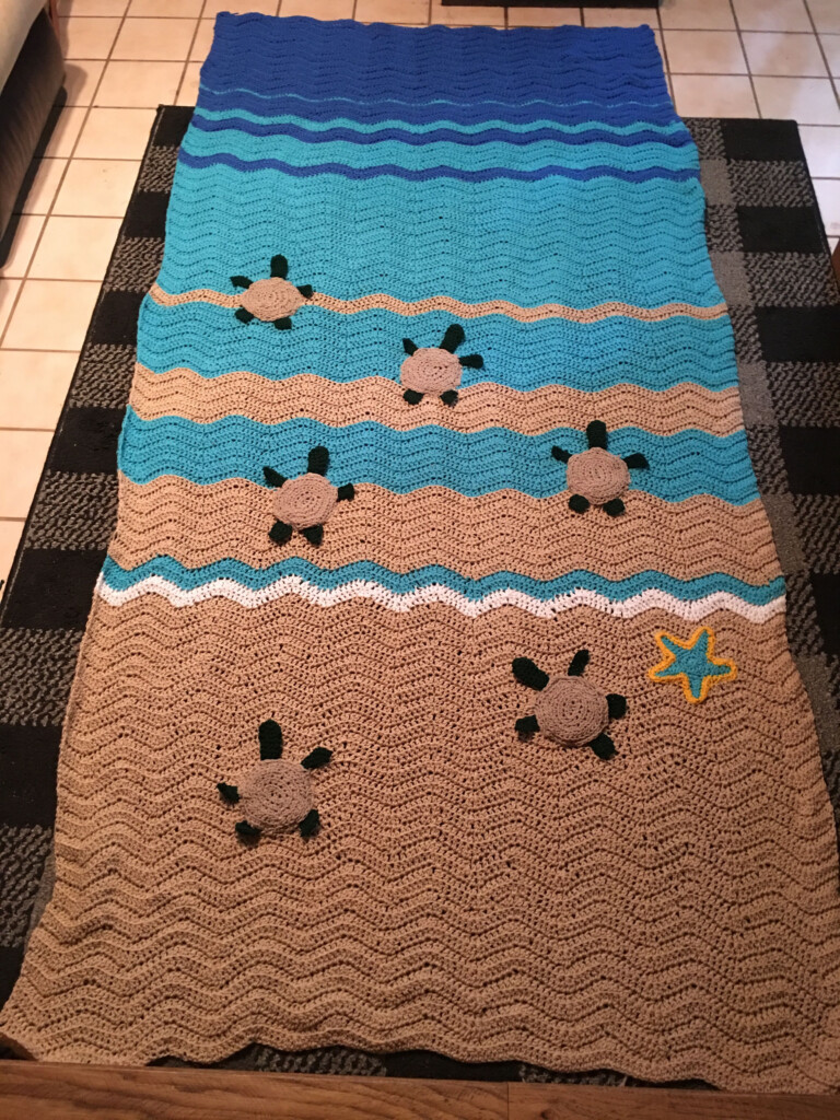 Sea Turtle Crochet Afghan Pattern - Crochet Pattern Sea Turtle Blanket
