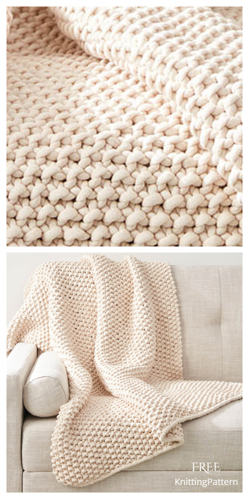 Seed Stitch Blanket Knitting Pattern - Crochet Seed Stitch Blanket Pattern