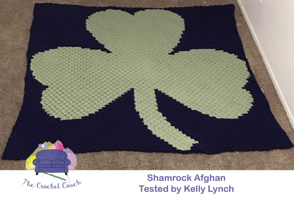 Shamrock Afghan C2C Crochet Pattern - Shamrock Crochet Blanket Pattern