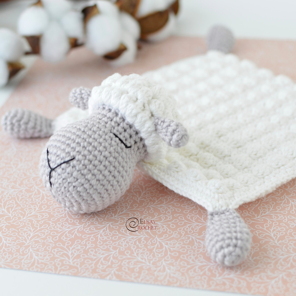 Sheep Security Blanket Free Crochet Pattern By Elisa s Crochet - Free Crochet Sheep Blanket Pattern