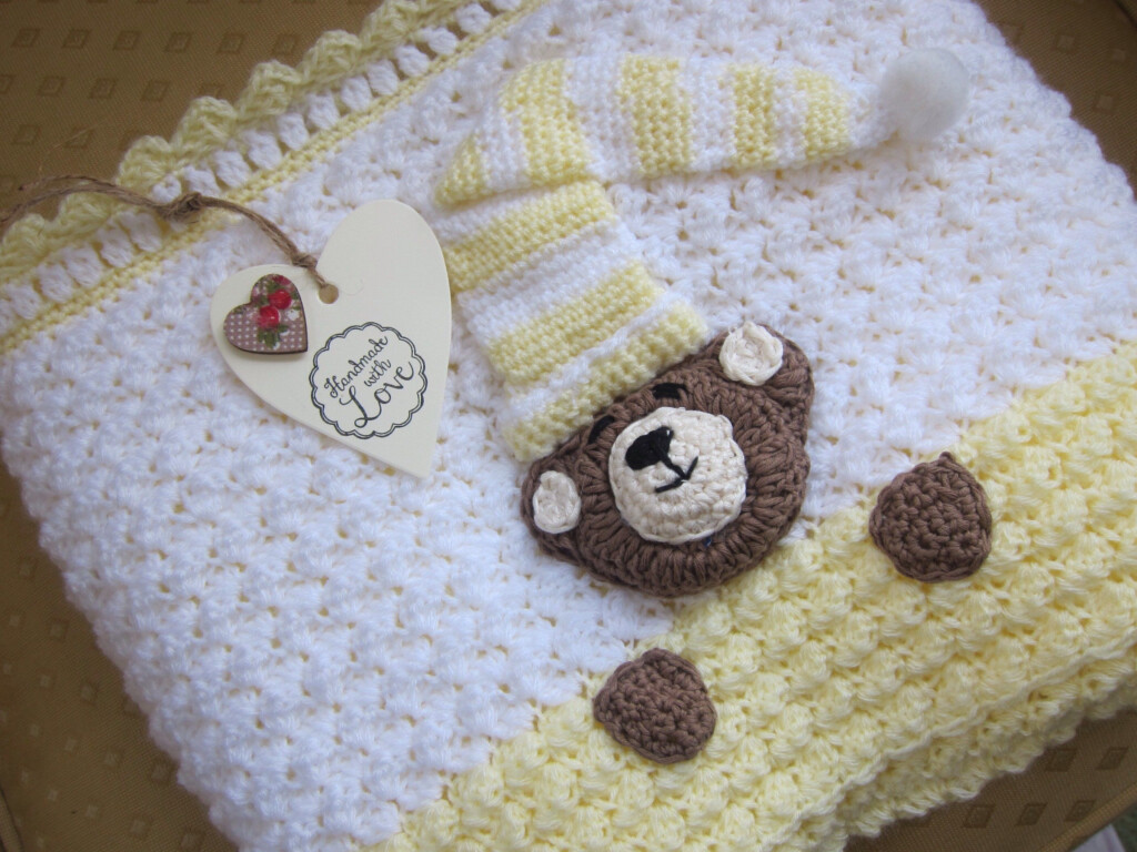 Sleep Tight Teddy Bear Baby Blanket Night Time Teddy Bear Baby  - Crochet Teddy Bear Blanket Free Pattern