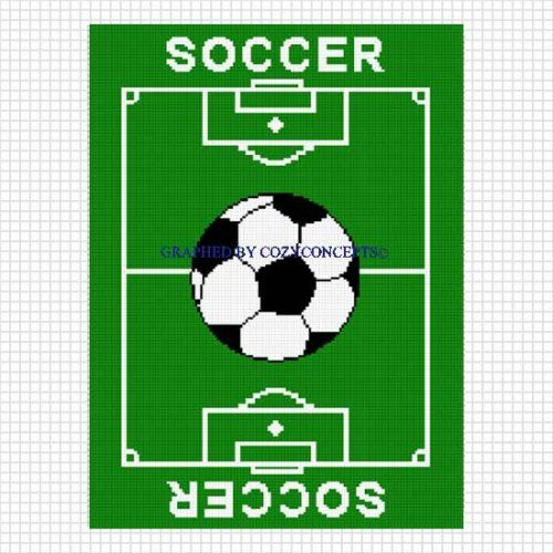 Soccer Afghan Patterns SOCCER BLANKET CROCHET AFGHAN PATTERN GRAPH  - Soccer Crochet Blanket Pattern