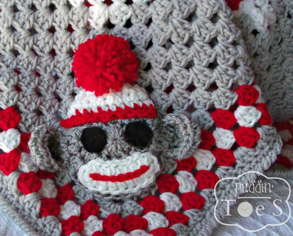 Sock Monkey Blanket Crochet Sock Monkey Baby Blanket By Puddintoes - Sock Monkey Blanket Crochet Pattern