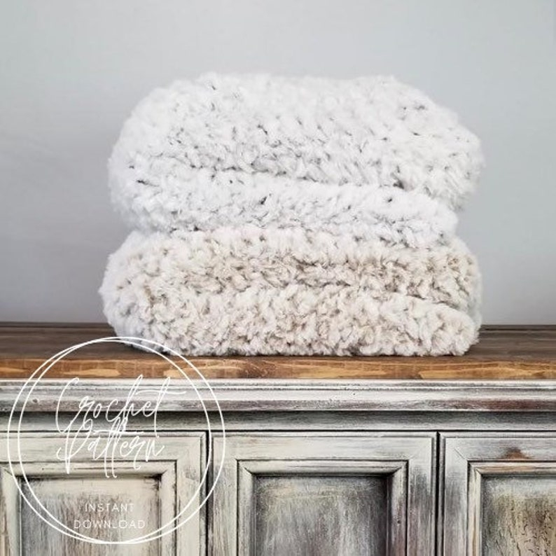 Softest Blanket Crochet Pattern Faux Fur Blanket Beginner Etsy - Faux Fur Crochet Blanket Pattern