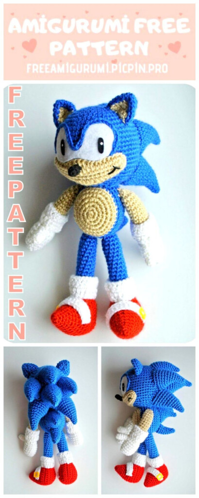 Sonic Crochet Pattern Sonic Amigurumi Cartoon Sonic Crochet Crochet  - Sonic Crochet Blanket Pattern