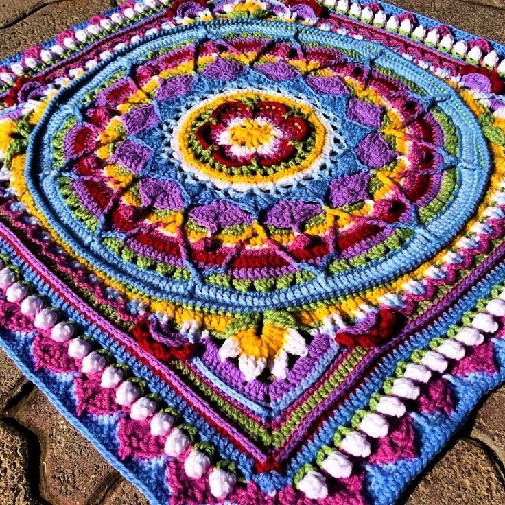 Sophie s Garden Crochet Mandala Blanket Gorgeous Free Photo Tutorial  - Crochet Mandala Square Blanket Pattern