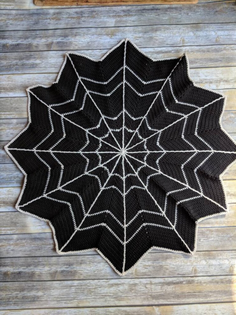 Spider Web Blanket Crochet Pattern Halloween Blanket Crochet Etsy - Spiderweb Crochet Blanket Pattern Free