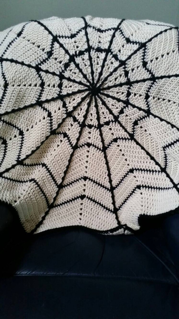 Spider Web Blanket Crochet Pattern Halloween Blanket Crochet Etsy - Free Crochet Pattern For Spider Web Blanket