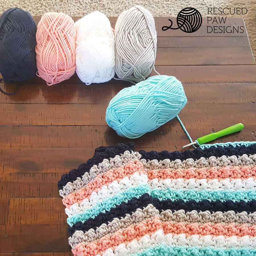 Striped Crochet Blanket Pattern Easy Crochet - Striped Crochet Blanket Pattern