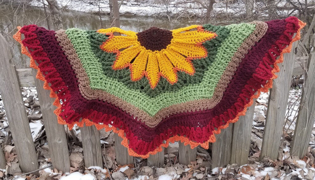 Sunflower Baby Blanket Crochet Pattern - Large Sunflower Crochet Blanket Pattern
