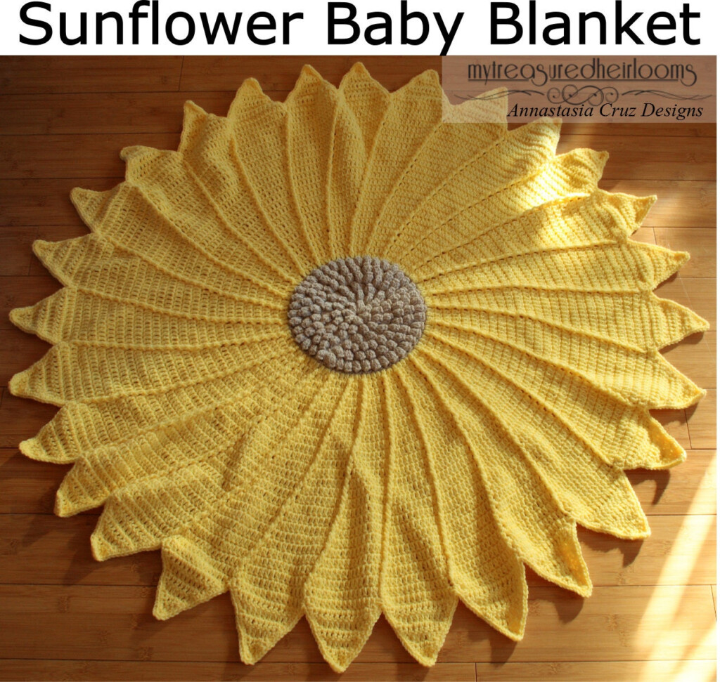 Sunflower Baby Blanket Crochet Pattern - Large Sunflower Crochet Blanket Pattern