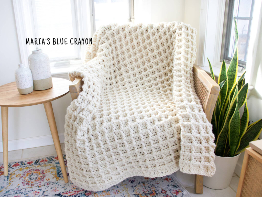 Super Bulky Crochet Blanket Free Pattern Maria s Blue Crayon - Blanket Crochet Pattern Bulky Yarn