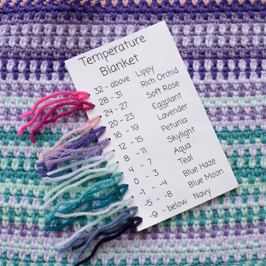 Temperature Blanket Historical Year Long Crochet Along Throw Afghan  - Free Crochet Pattern For Temperature Blanket