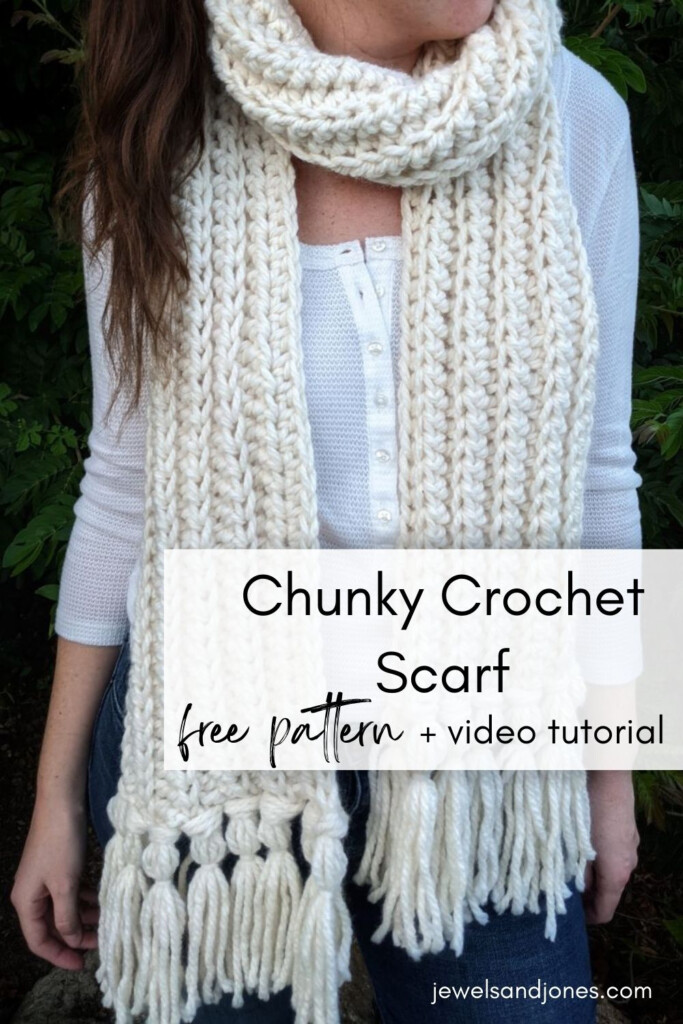 The Easiest Free Chunky Crochet Scarf Pattern Jewels And Jones  - Blanket Yarn Scarf Crochet Pattern