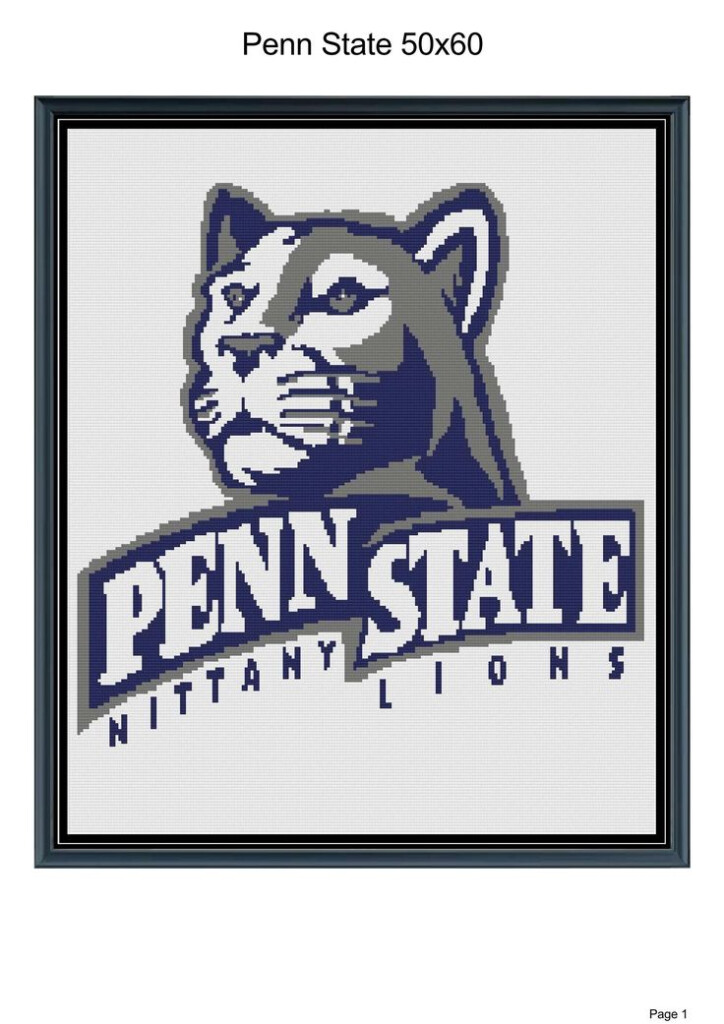 The Penn State Logo Is Shown In This Cross Stitch Pattern Which  - Penn State Crochet Blanket Pattern