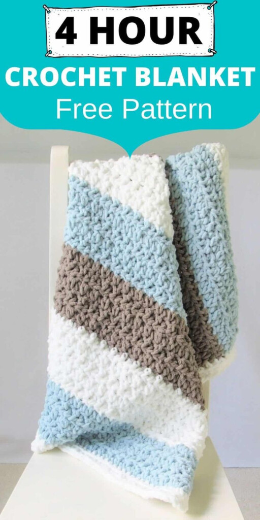 Try This Easy And Quick Chunky Afghan Free Crochet Pattern This Fast B  - 3 Hour Crochet Blanket Pattern