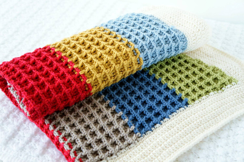 Waffle Stitch Crochet Blanket Pattern Cool Creativities - Box Stitch Crochet Blanket Pattern