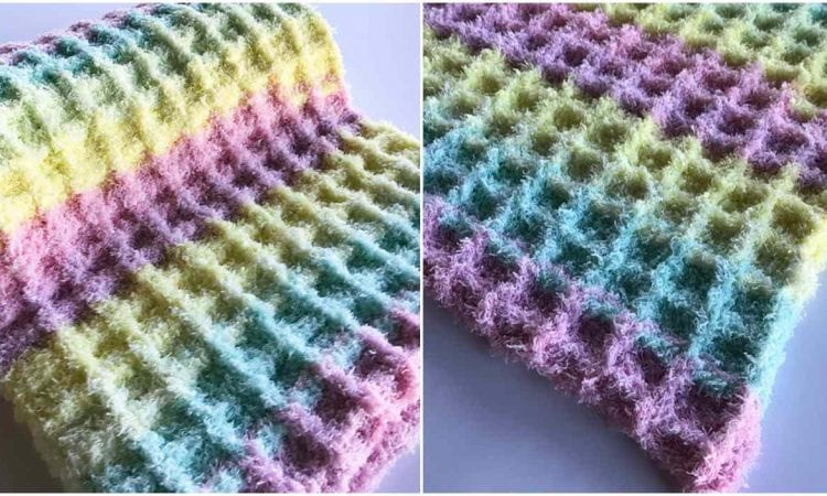 Waffle Weave Crochet Pattern - Waffle Weave Crochet Blanket Pattern