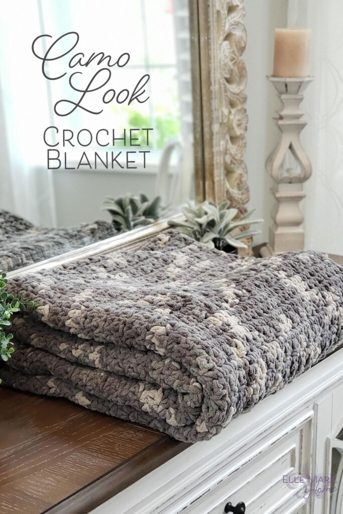 Warm Cozy Camo Look Crochet Blanket DIY Crochet Craft Tutorial And  - Camo Crochet Blanket Pattern