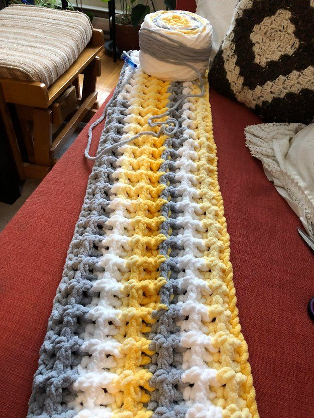 WIP Bernat Baby Blanket Done In A Waffle Stitch Crochet Bernat  - Crochet Bernat Blanket Yarn Patterns